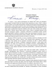 list Komendanta Głównego  Policji