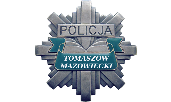 policyjna gwiazda z wpisanym tekstem Tomaszów Mazowiecki