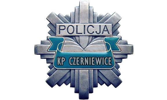 gwiazda policyjna z napisem Policja KP Czerniewice
