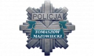 logo tomaszowskiej policji, gwiazda policyjna z napisem Tomaszów Mazowiecki