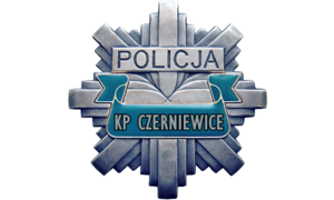 policyjna odznaka - gwiazda z napisem POLICJA KP CZERNIERWICE