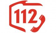 grafika z numerem 112 i słuchawką telefony i konturami granic geograficznych Polski