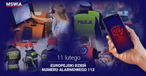 Europejski Dzień Numeru Alarmowego 112 - grafika przedstawiająca działania różnych służb