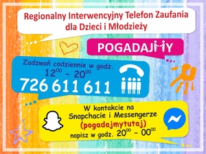 kolorowy baner z numerami telefonów
