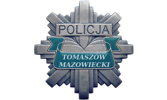 policyjna gwiazda z napisem Tomaszów Mazowiecki