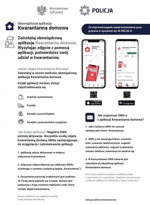 ulotka informacyjna dotycząca aplikacji kwarantanna