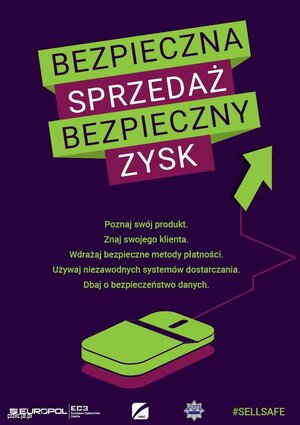 baner graficzny z napisem bezpieczna sprzedaż bezpieczny zysk