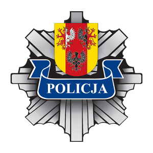 policyjna gwiazda garnizonu łódzkiego z godłem województwa łódzkiego