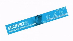 baner napis na niebieskim tle wstędze