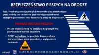 Plakat dotyczący bezpieczeństwa pieszych na przejściu