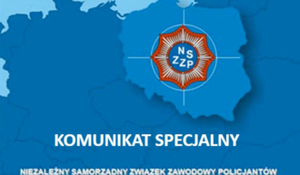 plakat NSZZP - komunikat specjalny