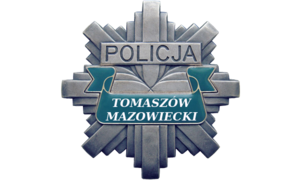 policyjna gwiazda z napisem Tomaszów Mazowiecki