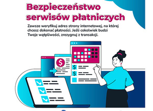 Baner grafika  z informacjami Jak zadbać o bezpieczeństwo płatności bezgotówkowych?