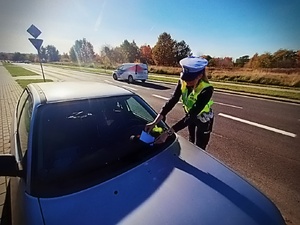 policjanci ruchu drogowego reagują na źle zaparkowane pojazdy