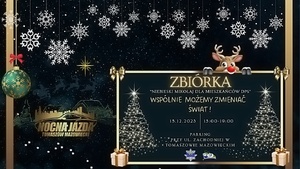 grafika promująca wydarzenie - zbiórki Niebieski Mikołaj dla DPS
