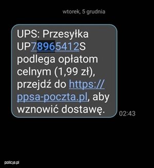 przykładowy sms od oszustów