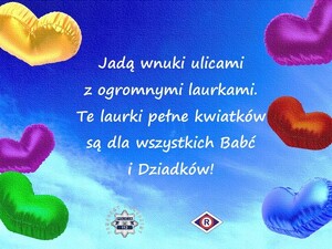 kolorowa laurka z wierszem dla babć i dziadków