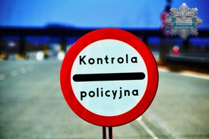 znak z napisem kontrola policyjna