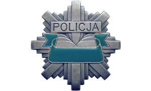 policyjna odznaka w kształcie gwiazdy z napisem policja