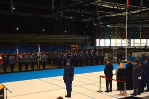 Pododdział wyróżnionych policjantów.