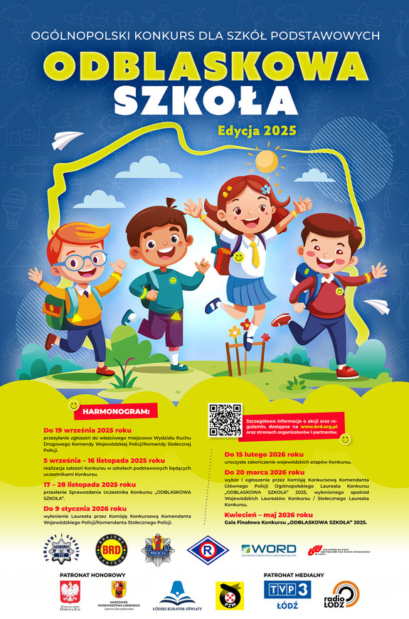 plakat konkursu odblaskowa szkoła