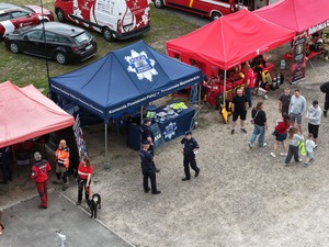 Stanowisko  KPP w Tomaszowie Maz. podczas ćwiczeń