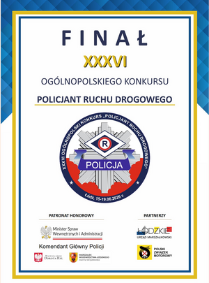 Plakat promujący finał konkursu "Policjant Ruchu Drogowego"