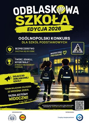 Plakat promujący konkurs "Odblaskowa Szkoła 2026"