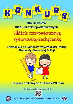 plakat konkursowy - grafika, rymowanka zachęcanka