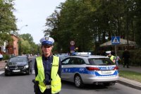 Policjanci zabezpieczają Dożynki Prezydenckie w Spale